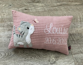 Babykissen bestickt | Kinderkissen mit Namen | Namenskissen | Kissen personalisiert | Kissen mit Namen | Kissen Waffelpique | Kuschelkissen