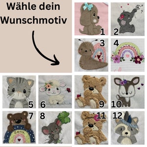 Kinderwagendecke Decke 50x70 Babydecke bestickt Babydecke mit Namen personalisierte Babydecke und Kissen Set Babydecke Waffelpique Bild 4