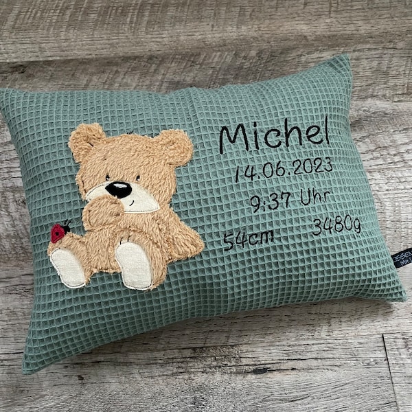 Kissen mit Namen | Namenskissen zur Geburt | Geschenk zur Geburt | Babygeschenk | Kuschelkissen Kinder | Geburtskissen personalisiert