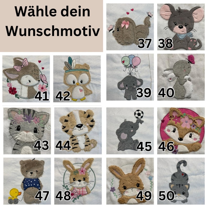 Kinderwagendecke Decke 50x70 Babydecke bestickt Babydecke mit Namen personalisierte Babydecke und Kissen Set Babydecke Waffelpique Bild 7