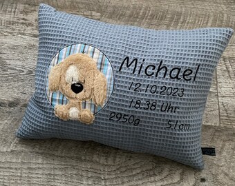 Kissen mit Namen | Namenskissen zur Geburt | Geschenk zur Geburt | Babygeschenk | Kuschelkissen Kinder | Geburtskissen personalisiert