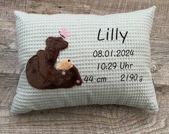 Kissen mit Namen | Namenskissen zur Geburt | Geschenk zur Geburt | Babygeschenk | Kuschelkissen Kinder | Geburtskissen personalisiert