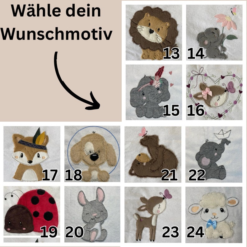 Kinderwagendecke, Decke 50x70, Babydecke bestickt, Babydecke mit Namen, personalisierte Babydecke und Kissen Set, Babydecke Waffelpique Bild 5