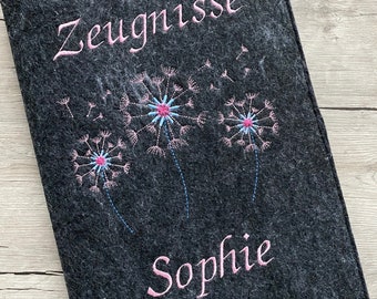 Zeugnismappe personalisiert, Zeugnismappe Filz, Zeugnismappe mit Namen, Geschenk zum Schulanfang, Geschenk Einschulung Mädchen