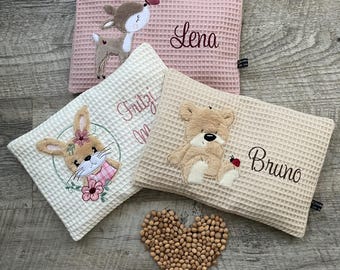 Kirschkernkissen mit Namen, personalisiertes Wärmekissen, Wärme und Kältekissen, Wärmekissen Geschenk, Wärmekissen personalisiert