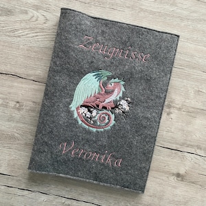 Zeugnismappe Filz | Zeugnismappe personalisiert | Zeugnismappe mit Namen | Geschenk Schulanfang | Geschenk zur Einschulung | Zeugnismappe