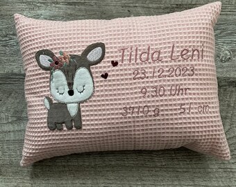 Kissen mit Namen | Namenskissen zur Geburt | Geschenk zur Geburt | Babygeschenk | Kuschelkissen Kinder | Geburtskissen personalisiert