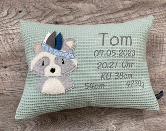 Kissen mit Namen | Namenskissen zur Geburt | Baby Kissen personalisiert | Kinderkissen bestickt | Kuschelkissen Kinder | Geburtskissen