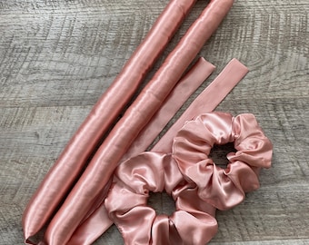 Locken ohne Hitze über Nacht, Satin Lockenwickler, Schlaf Lockenwickler, Lockenband ohne Hitze, satin hair curler, heatless curls gift set
