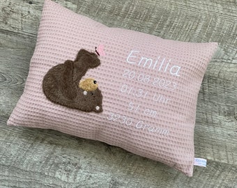 Kissen mit Namen | Namenskissen zur Geburt | Geschenk zur Geburt | Babygeschenk | Kuschelkissen Kinder | Geburtskissen personalisiert