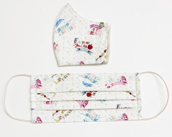 Disney Princesses Editorial - ADULT | TEEN | CHILD Face Mask w/Filter Pocket | Pleated Style or Olson Style | 100% Cotton