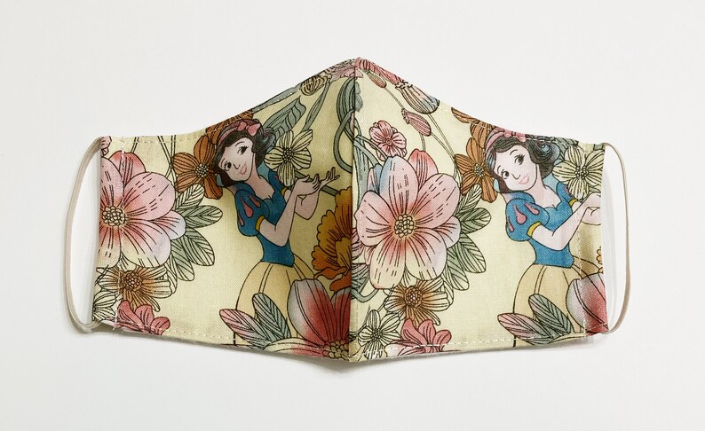 ADULT/TEEN/CHILD Disney Princesses Floral Face Mask w/Filter Princess Snow White