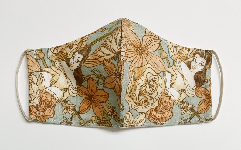 ADULT/TEEN/CHILD Disney Princesses Floral Face Mask w/Filter Princess Belle