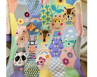 Personalized Crochet Baby Blanket: Cotton Animal Patchwork Blanket