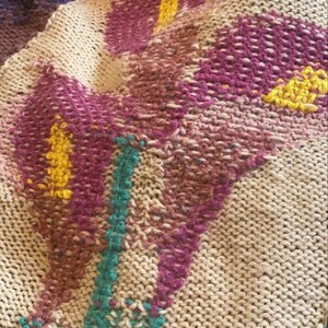 Handknit Merino Wool Patchwork Blanket – Floral Crochet Bedspread, Personalized Throw Quilt image 17