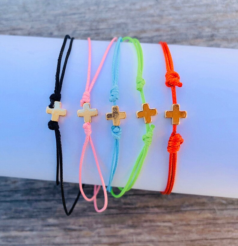 Mix of Five Rope Brazaletes cross String Bracelet Catholic Etsy