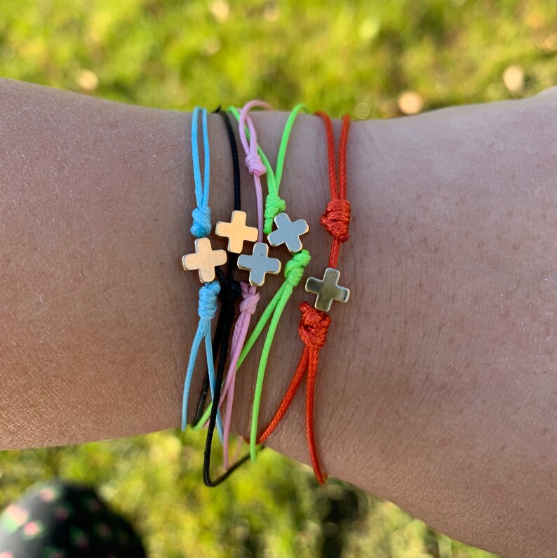 Mix of Five Rope Brazaletes cross String Bracelet Catholic Etsy
