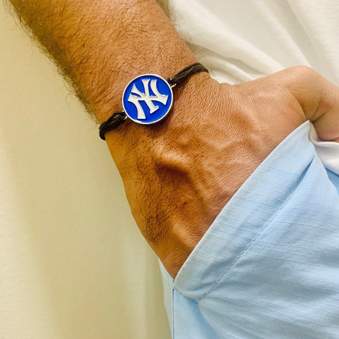 New York Yankees Bracelet, Bracelet for Guys, String Bracelet, Yankees