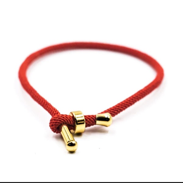 New Arrival 2023. Red string Bracelet with stainless steel gold filled luxury terminations, minimalist and useful. Lucky Bracelet