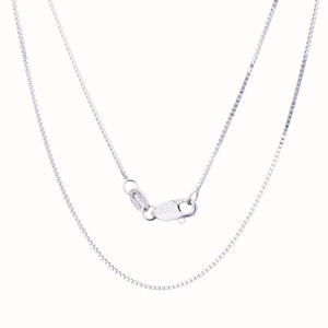 14K Solid Gold .75 mm  Box Chain Necklaces Yellow or White Gold