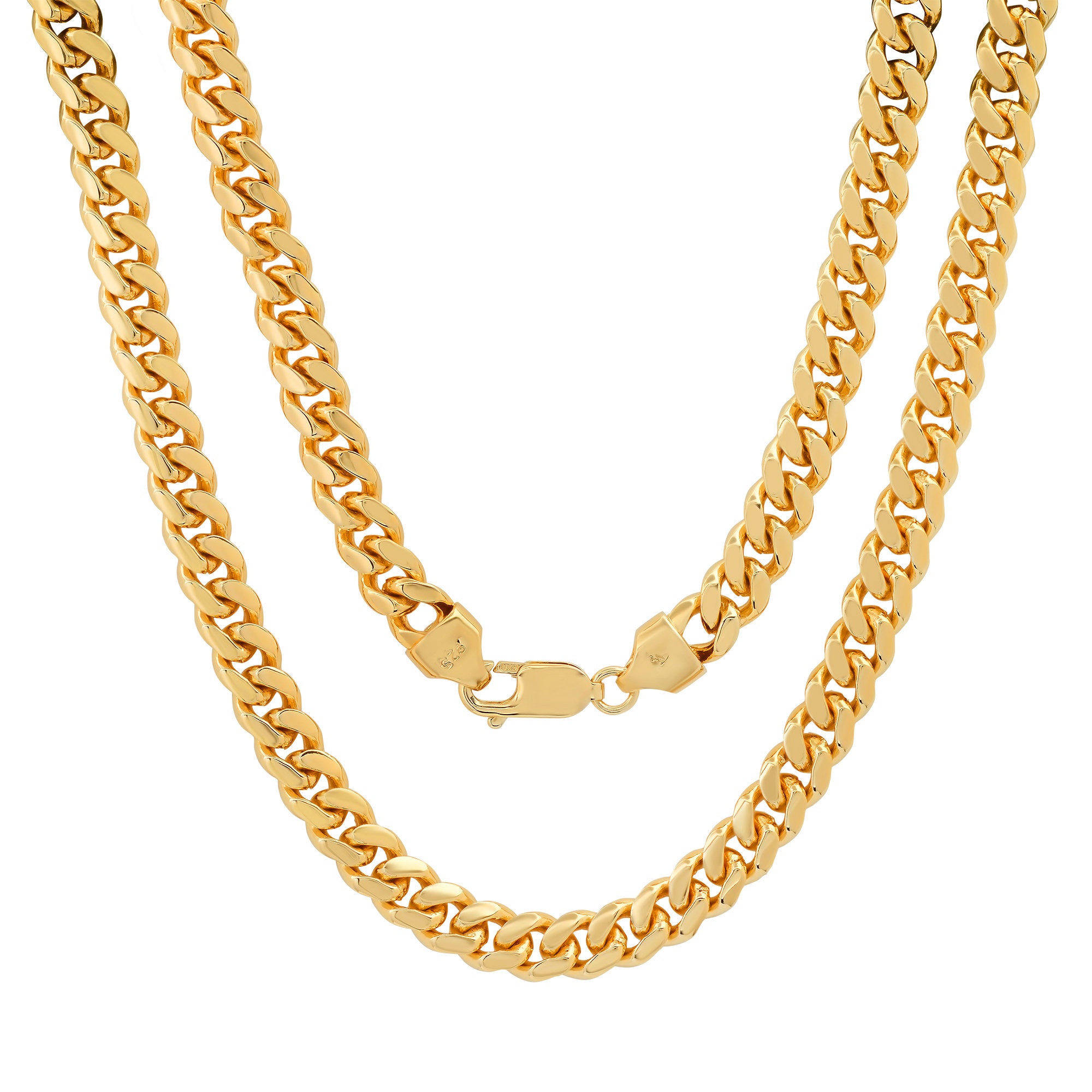 Gold plated miami cuban link chain deals