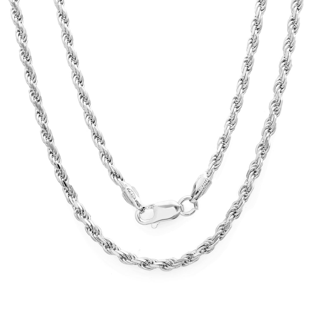 Silver Rope Chain Necklaces - Etsy