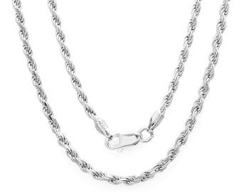 Silver Rope Chain Necklaces - Etsy