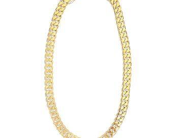 14k Gold 18 mm Cuban Chain Solid Necklace