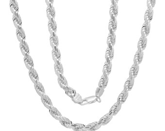 Silver Rope Chain Necklaces - Etsy