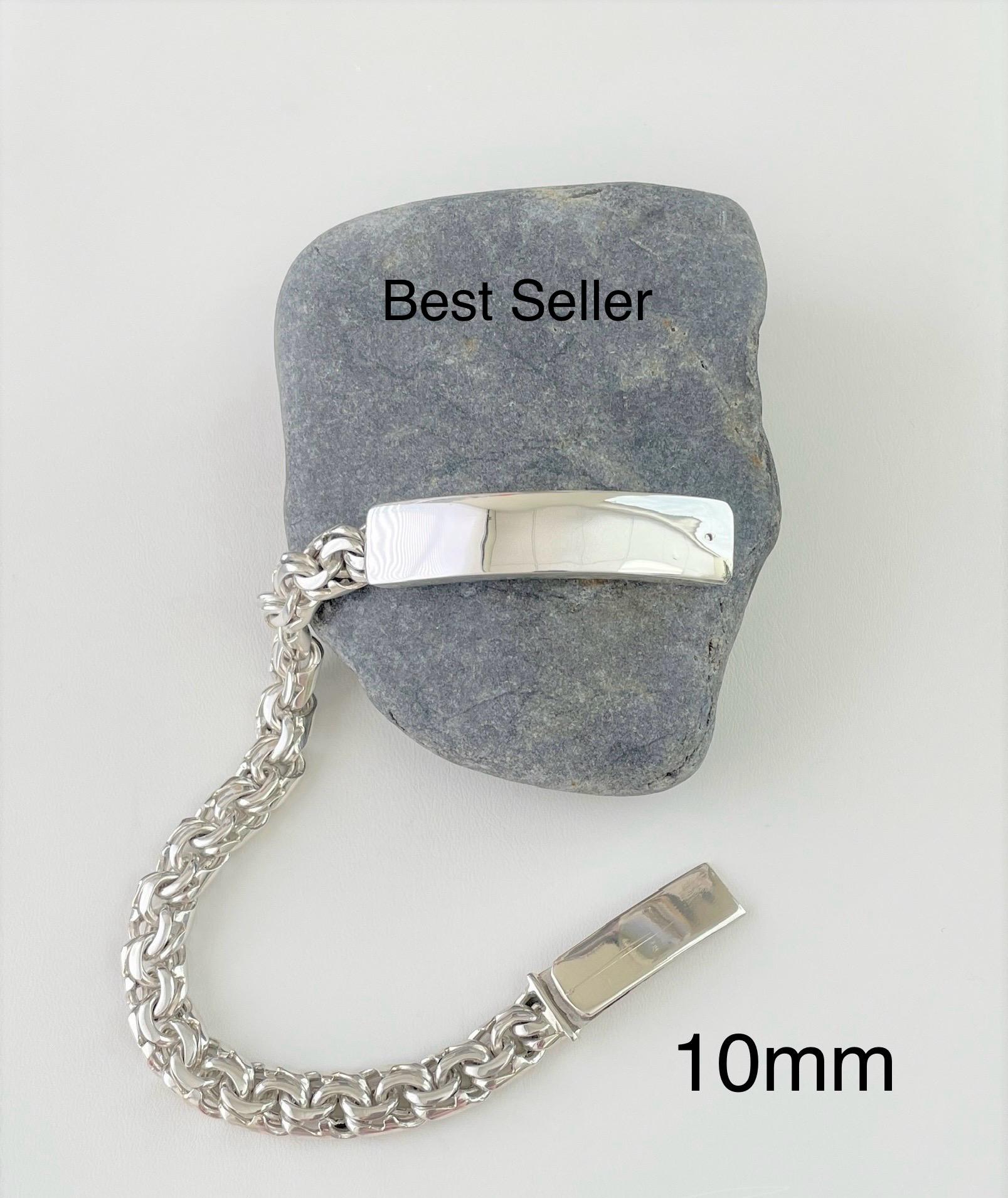 Roberto Martinez Sterling Silver Chino Links ID Bracelet