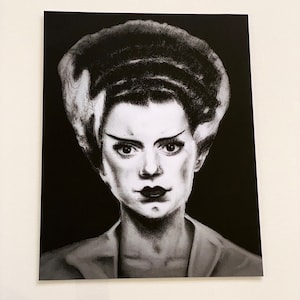 Classic Bride of Frankenstien 11x14 Graphite Print