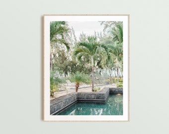 Waterside Palms, Mauritius Travel Photograph, Digital Download