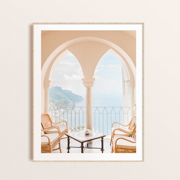 View of the Bay, Ravello Italy Window Photograph, Digital Download