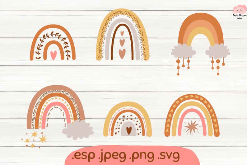Download Rainbow svg clipart for cricut Cute baby rainbow SVG ...