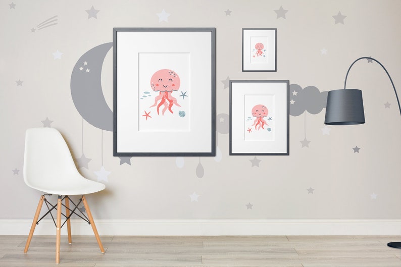 Download Cute pink jellyfish SVG jellyfish digital paper Sea animal ...