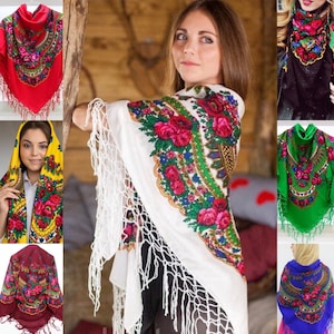 Wool Shawl, Polish/ Ukrainian scarf Ukrainian shawl 120*120 cm, Traditional Ukrainian gifts for women,shawl