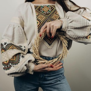 Ukrainian Woman blouse hand embroidery one of a kind