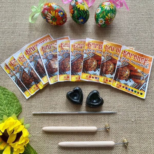 Set for Easter painting , kistka, pysachok, tools for Ukrainian Easter egg