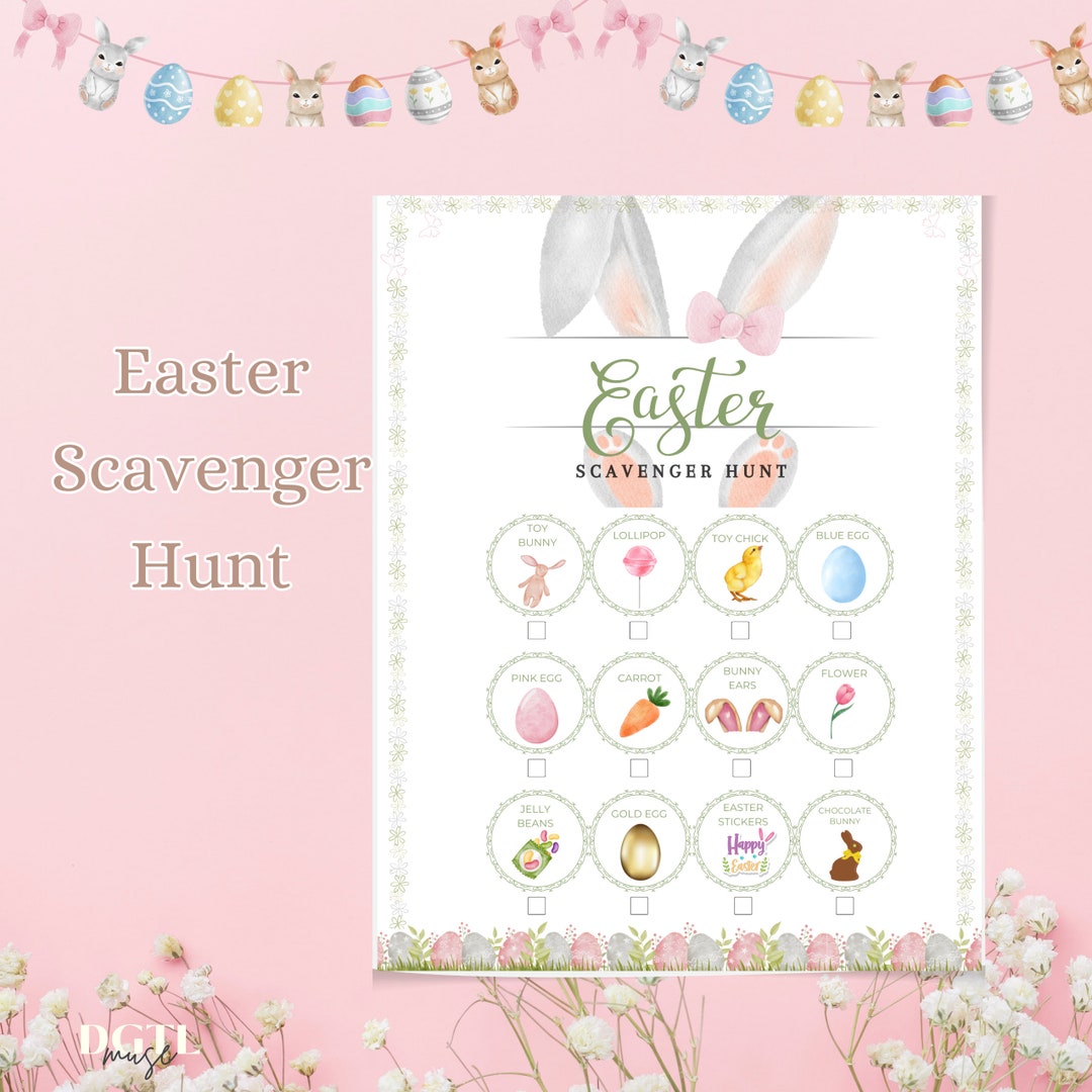 Easter Scavenger Hunt Game, Printable Kids Easter Games, Digital ...