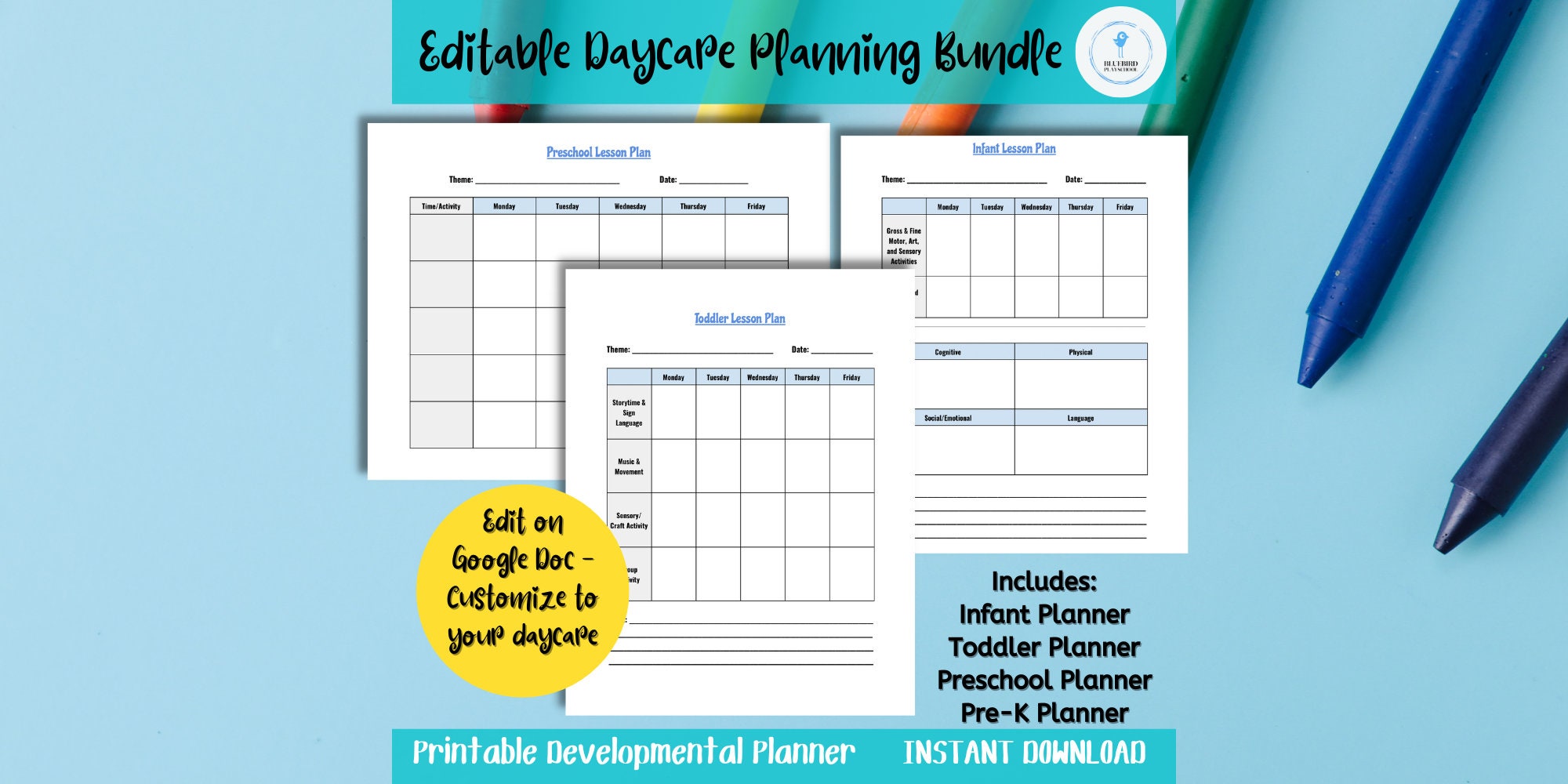 EDITABLE Daycare Lesson Planning Bundle Infant Toddler Preschool Pre editable-daycare-lesson-planning-bundle-infant-toddler-preschool-pre