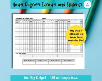 Daycare Business Planning Worksheet PDF Printable - Etsy