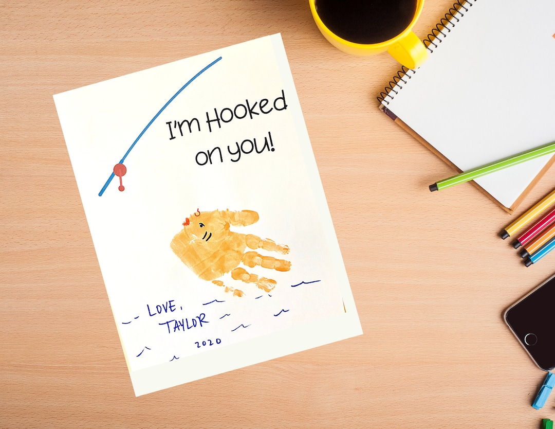 Father's Day Printable Template Fish Hand Print Art With Quote "i'm ...