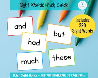 Dolch Sight Word Flash Cards, Pre-K - 3rd Grade (PDF)