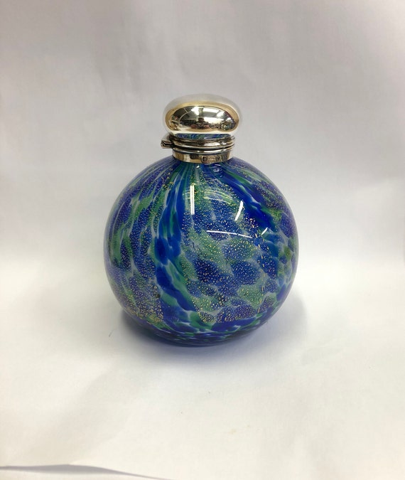 Birmingham silver topped perfume scent bottle swir