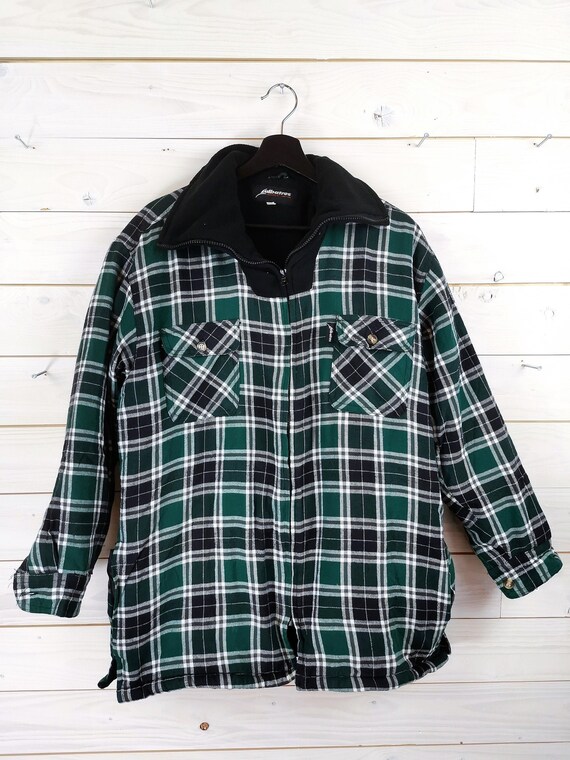 Unisex Cotton Flannel Long Sleeve Checked Shirt Vintage Unused LARGE Soviet Vintage Men Shirt