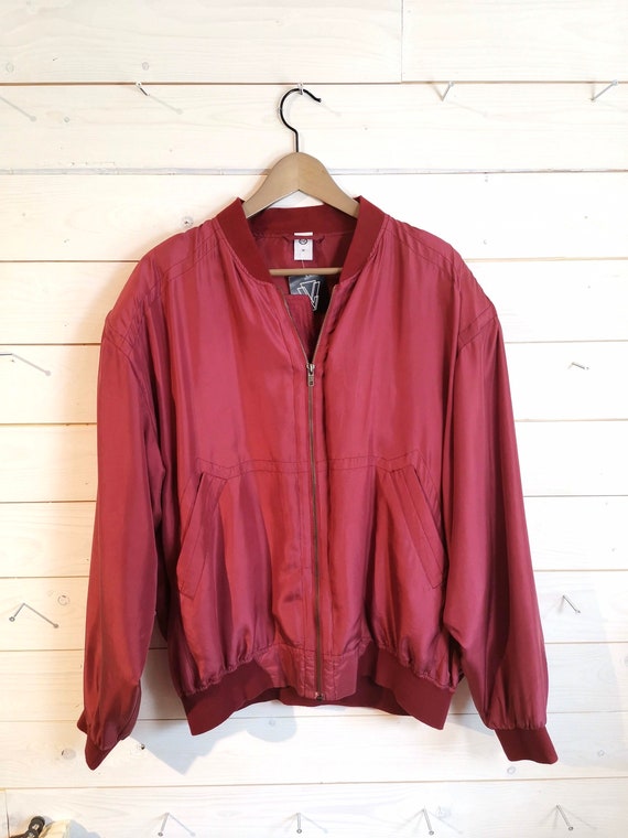 Vintage 90s 80s silk Jacket silk Blouson Bomberjac