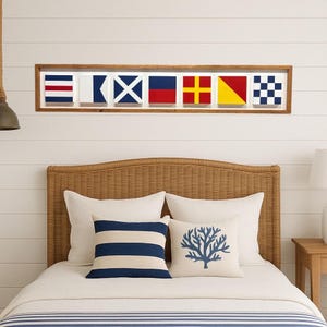 Custom Nautical Signal Flag Sign  Personalized Code Flag Wall Decor  Unique Maritime Art Coastal Home Accent