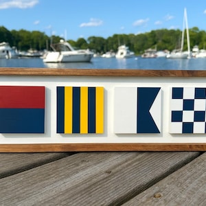 Custom Nautical Signal Flag Sign: Personalized Coastal Wall Decor