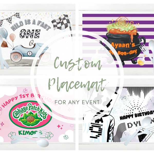 Custom Placemat, Your Design Request Placemat, Birthday, Retirement, Graduation, Congratulations,  for any occasion DIGITAL File ONLY