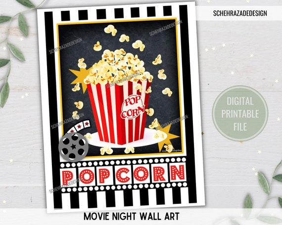 Movie Night Party Signs Movie Night Printable Party - Etsy